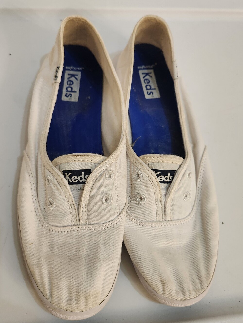 Keds Classic White Canvas Slip-Ons